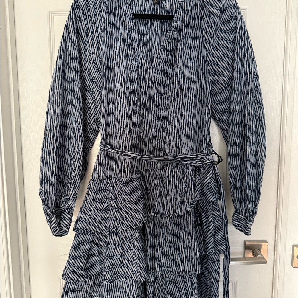Blue and White Patterned Dress